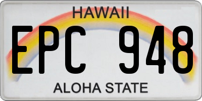HI license plate EPC948