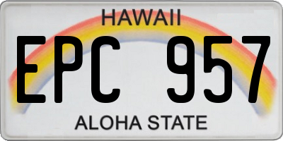 HI license plate EPC957