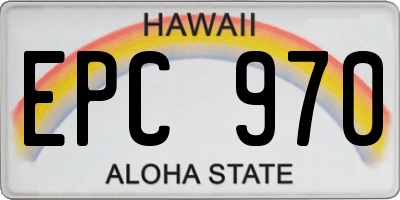 HI license plate EPC970