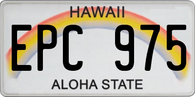 HI license plate EPC975