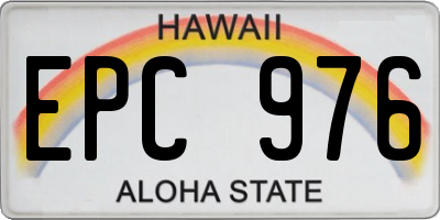 HI license plate EPC976