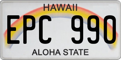 HI license plate EPC990