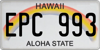 HI license plate EPC993
