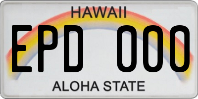 HI license plate EPD000