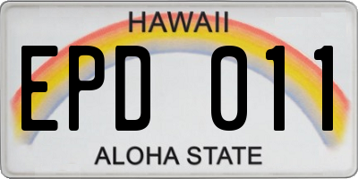 HI license plate EPD011