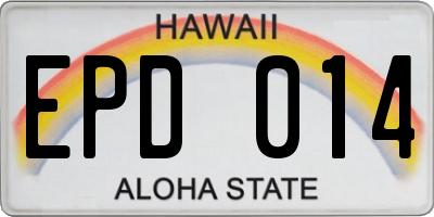 HI license plate EPD014