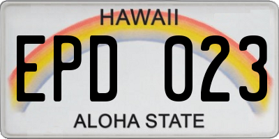HI license plate EPD023