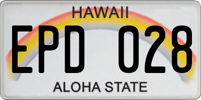 HI license plate EPD028