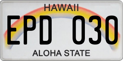 HI license plate EPD030