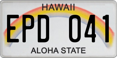 HI license plate EPD041