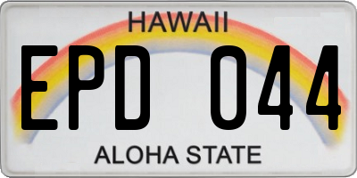 HI license plate EPD044