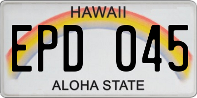 HI license plate EPD045
