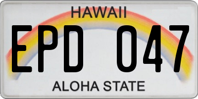 HI license plate EPD047