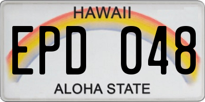 HI license plate EPD048