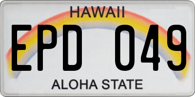HI license plate EPD049