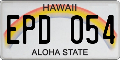 HI license plate EPD054