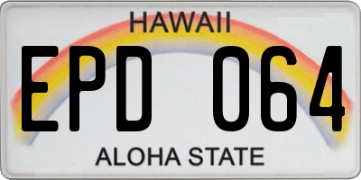 HI license plate EPD064