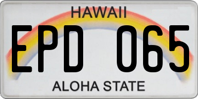 HI license plate EPD065