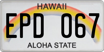 HI license plate EPD067