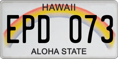 HI license plate EPD073