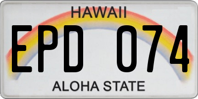 HI license plate EPD074
