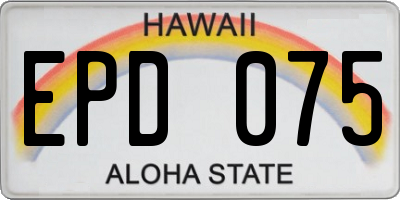 HI license plate EPD075