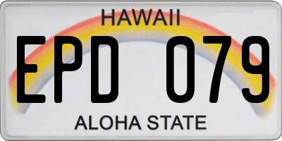 HI license plate EPD079