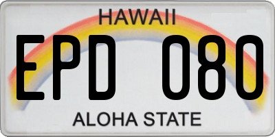 HI license plate EPD080