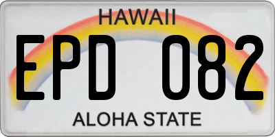 HI license plate EPD082