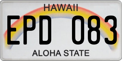 HI license plate EPD083