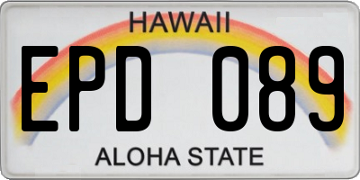 HI license plate EPD089