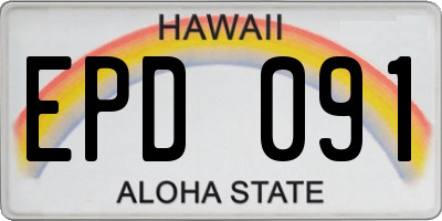 HI license plate EPD091