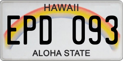 HI license plate EPD093
