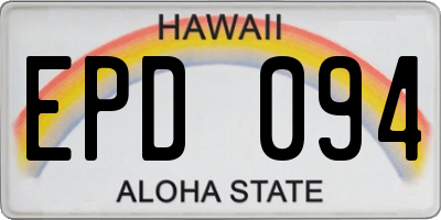 HI license plate EPD094