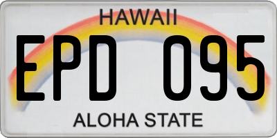 HI license plate EPD095
