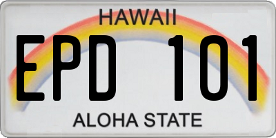HI license plate EPD101