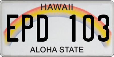 HI license plate EPD103