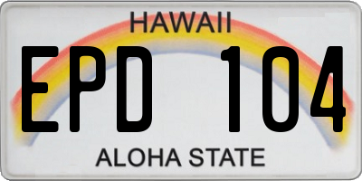 HI license plate EPD104