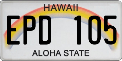 HI license plate EPD105