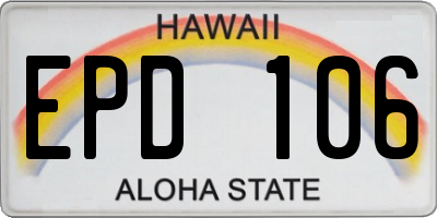 HI license plate EPD106