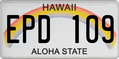 HI license plate EPD109