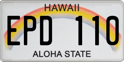 HI license plate EPD110