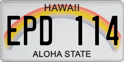 HI license plate EPD114