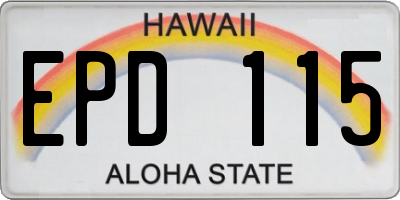 HI license plate EPD115