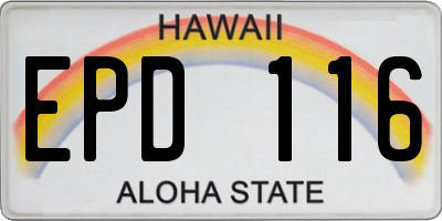 HI license plate EPD116