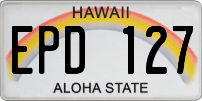 HI license plate EPD127