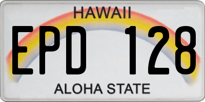 HI license plate EPD128