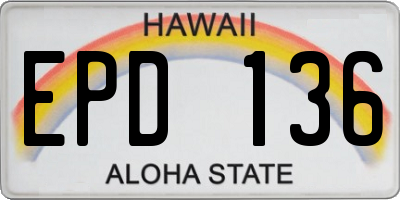 HI license plate EPD136