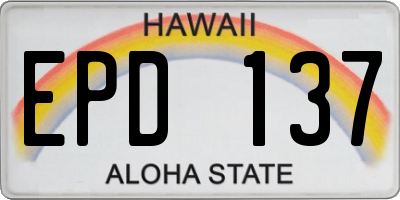HI license plate EPD137