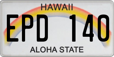 HI license plate EPD140